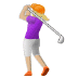 🏌🏼‍♀️ woman golfing: medium-light skin tone display on Samsung